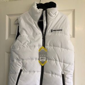 White puffer vest